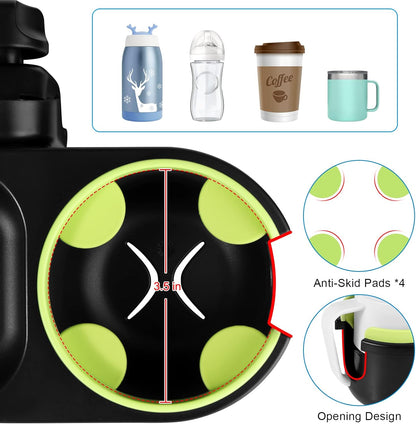 Accmor Stroller Cup Holder, Universal Cup Holder for Uppababy Nuna Doona Strollers, Bottle Drinks Holder for Wheelchair, Walker, Bike, Scooter