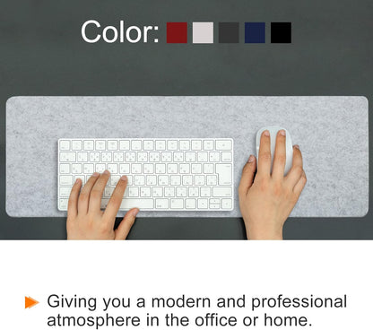 PATIKIL 24"x12" Desk Mat Protector, Felt Dual Side Mouse Pad Writing Mat for Office Home, Gray