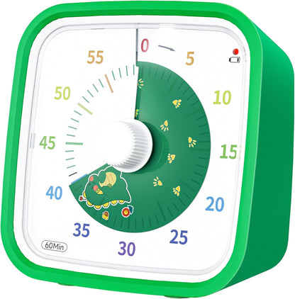 Yunbaoit Visual Timer with Protective Case, Rainbow Disk 60 Minute Countdown Timer for Kids and Adults, Silent Time Management Tool(Blue Rainbow)