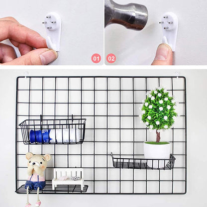 Wall Grid Silver Wire Photo Grid Panels Desk Wall Organizer Metal Memo Board, 25.6" x17.7, 2 Pack