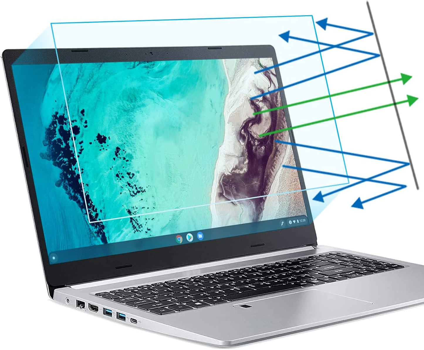 F FORITO 2-Pack 15.6 Inch Anti Blue Light Laptop Screen Protector, Eye Protection Anti Glare Matte Computer Screen Cover for 15.6" Laptop with 16:9 Aspect Ratio, Reduce Eye Strain and Touch Sensitive