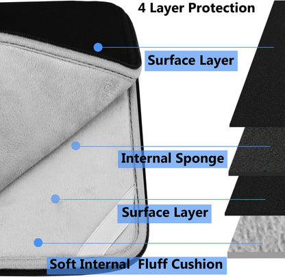 Laptop Sleeve 15.6 Inch, Durable Shockproof Protective Cover Flip Case Briefcase Carrying Computer Bag Case Compatible with 15.6 Inch HP, ASUS, Lenovo, Acer, Notebook, Computer, Black