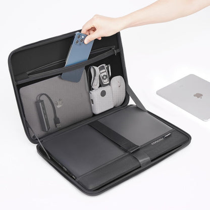 DOMISO 15.6 inch Laptop Sleeve with Handle Shockproof Computer Bag Waterproof EVA Protective Carrying Case for 15.6" Lenovo Yoga 720 IdeaPad 310 320 ThinkPad T570/Dell Inspiron 15/HP Envy 15, Black
