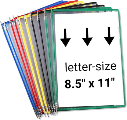 Tarifold Desktop Reference Organizer & Display System, 10 Double-Sided Pockets, 20 Sheet Capacity, Expandable, Durable Steel Wire Frames, Letter Size, Made in France, Black