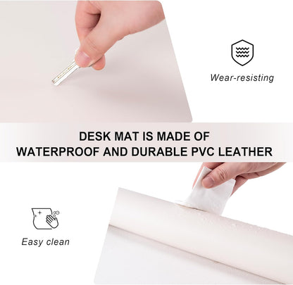 Leather Desk Pad Protector,Non-Slip Desk Pad,on-Slip PU Leather Large Mouse Pad,Easy Clean Desk Protecor Mat,Writing Pad for Office Work/Home/Decor(Black, 23.6" x 13.7")