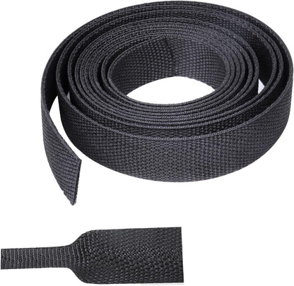 Braided Sleeving Heat Shrinkable Fabric 2:1 Ratio- Abrasion Protection Flexibility Wiring Harness Cable Sheath (3/8" ID, 16ft) - Colors B