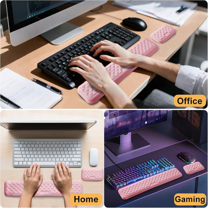 Keyboard Wrist Rest Mouse Wrist Support, Memory Foam Wrist Rest Pad for Computer Laptop, Ergonomic Wrist Cushion Support for Typing Pain Relief, Gaming Home Office, Purple