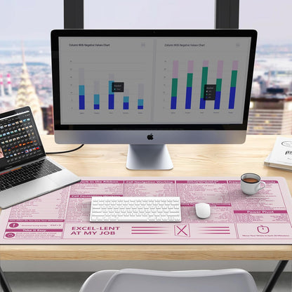 iCasso Desk Cover Mat, Office Mouse Pad, Desk Protector Mat, Extra Large Matt for Desktop,Anti-Slip XXL Big Mousepad with Stitched Edges for Computer Keyboard Retro Black - Colors B
