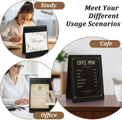 2 Pcs Magnetic Bulletin Boards, 12" x 10" Black Standing Magnetic Board for Desk, Freestanding Dry Erase Memo Board for Magnet Display for Home Office Tabletop Desktop
