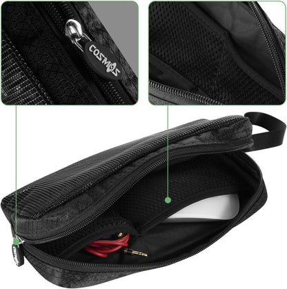 CM Travel Cable Organizer Case Portable Computer Accessories Zipper Mesh Pouch for Holding Laptop Mouse, Power Bank, USB, Adapter, Charger, Cellphone and Cosmetics (Case ONLY)