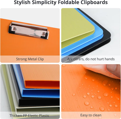 Clipboard Folder, A4 Foldable Clipboards with Pocket, File Cover Office Folder Clipboard, 360 Degree Foldable Storage Clipboards for Office, School or Medical Field, Green