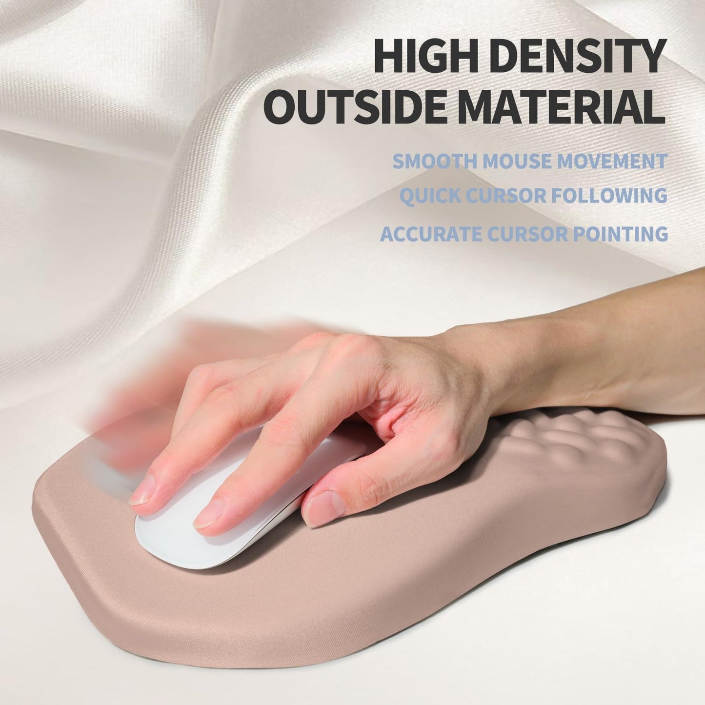 Ergonomic Raised Mouse Pad Wrist Support with Bilateral Slope Memory Foam Mousepad for Wrist Rest and Carpal Tunnel Pain Relief 11.8x7.9〃 Black