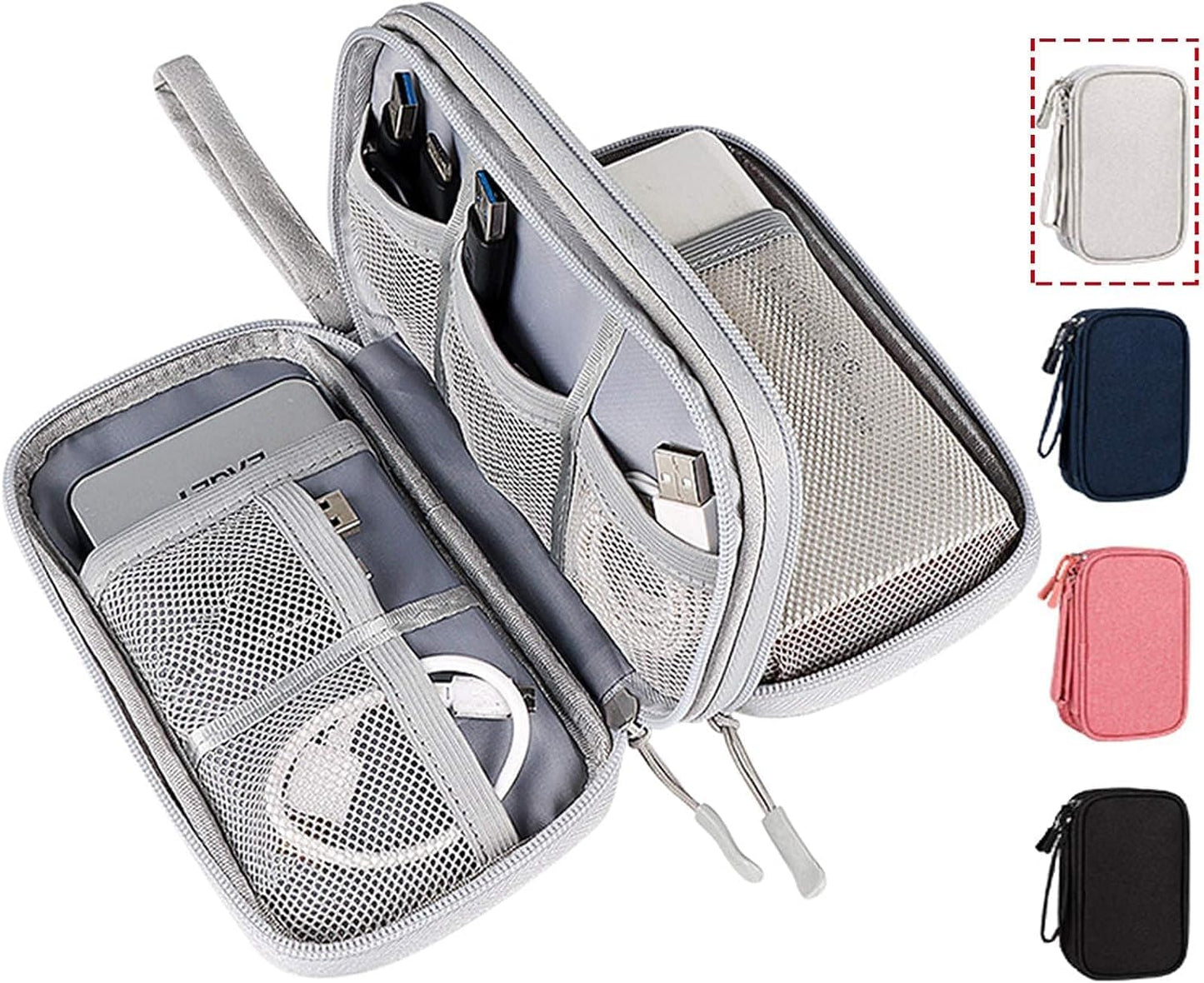 CAOODKDK Electronics Accessories Organizer Pouch Bag, Travel Universal Organizer for Cable, Charger, Phone, SD Card, Business Travel Gadget Bag