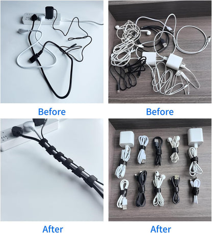 80 PCS 6 Inches Multi-Colour Reusable Cable Ties Cord Straps Multi-Purpose Wire Ties Cord Wrap Hook and Loop Organizer Cable Management,Adjustable Cord Ties for Organizing Home,Office,Data Centers