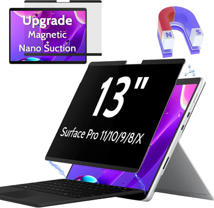 Peslv Magnetic Privacy Screen for Surface Laptop 6/5/4/3/2/1 13.5 Inch, Removable Anti Blue Light Glare Filter, Black Security Private Apy Block Protector