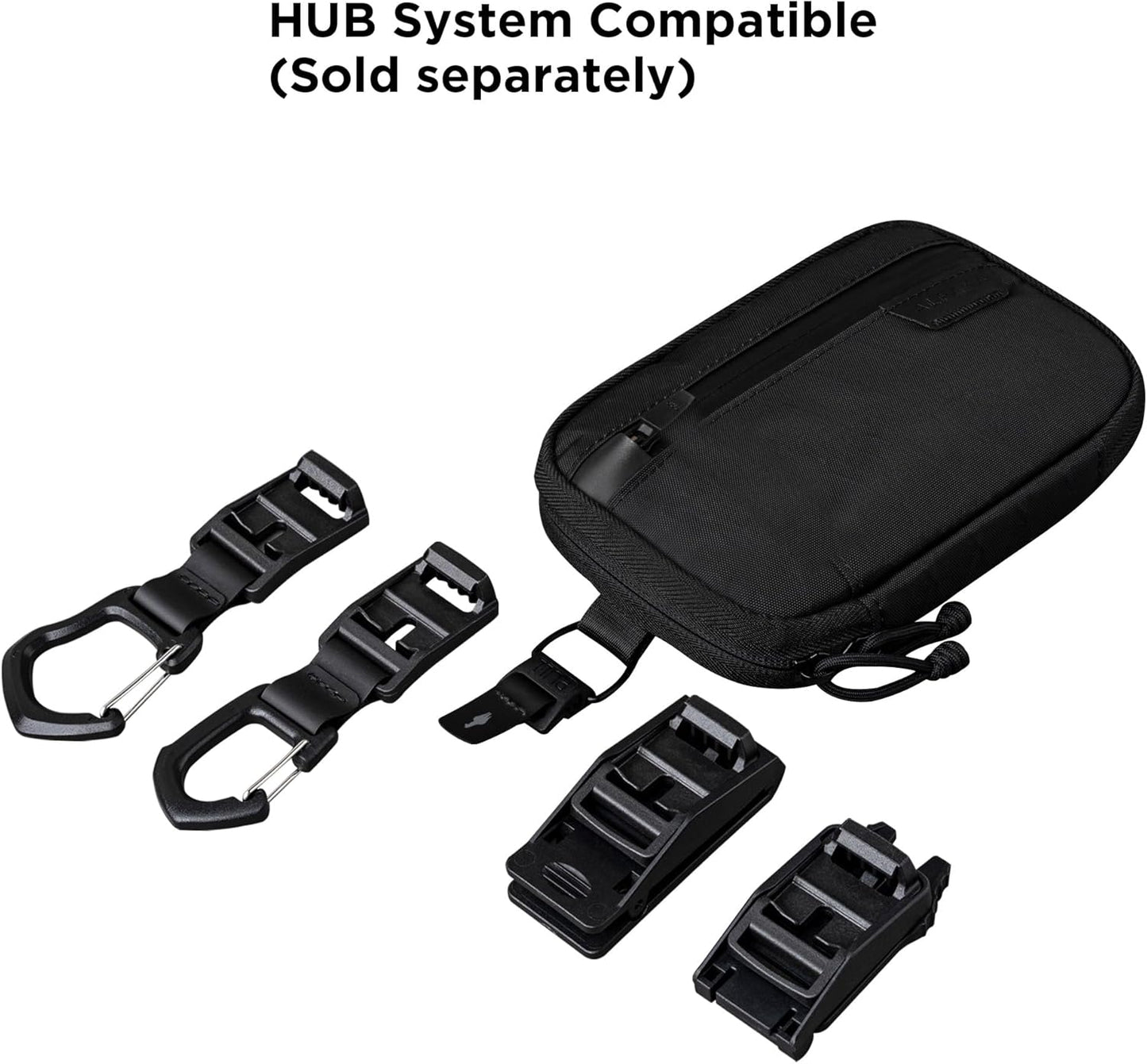 ALPAKA Admin Pouch Pro EDC Organizer - Small Tool Pouch with Smooth Zipper, Weatherproof Storage for Electronics, Cables, Travel Accessories - Black Axogrid 300D Fabric