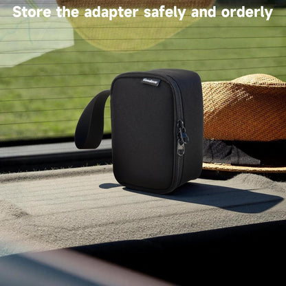 Homakover Adapter Storage Case Compatible for Tesla J1772 Charging Adapter, Portable Travel Protective Bag with Handle, Adapter NOT Included, Black