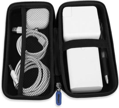 iMangoo Travel Essential Electronics Organizer Pouch Charger Case, Shockproof Dual Zipper Power Bank Cables Tech Accessories Purse, Men & Women Travel Must Have Storage Bag, 6.5x3.2x1 inch Rose Gold