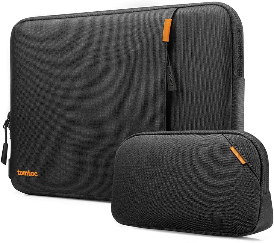 tomtoc 360 Protective Laptop Sleeve Set for 14-inch MacBook Pro M5 Pro/Max (2026) A3426 A3427 A3434 M4/M3/M2/M1 A3112 A3401 A3185, Water-Resistant Lapop Case Bag with Accessory Pouch for Dell XPS 14