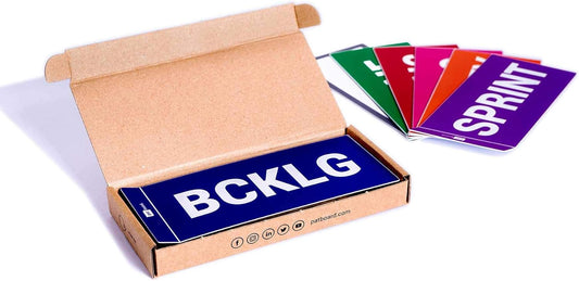 PATboard Scrum Board and Kanban Board COLUMNcards Magnetic - Set of 7 Column Cards (BCKLG, Sprint, to DO, Doing, Verify, Done, and Blank)