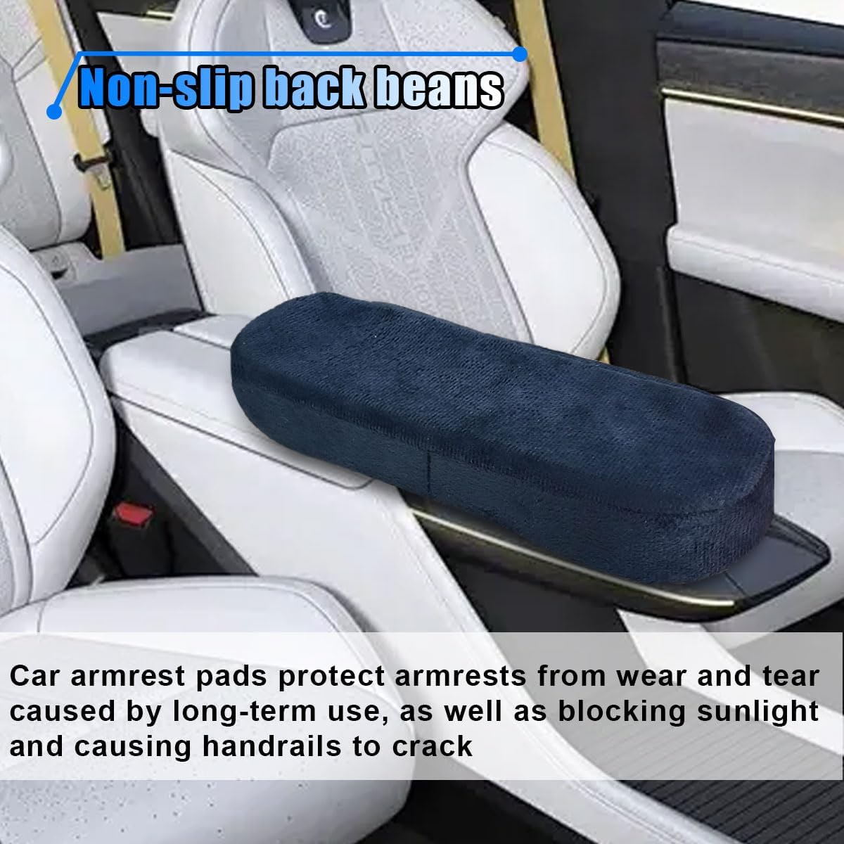 BDZMC 2PCS Car Seat Armrest Covers, Soft & Comfortable Office Chair Arm Pad, Anti-Scratch Car Armrest Cushion, Universal Car Armrest Pillow Protector Cover for Most Cars (Grey)