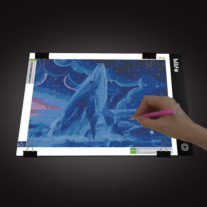 Mlife A2 LED Light Pad for Diamond Art Painting Light Board with 3 Brightness, Tracing Light Board with USB Cable & 4 Fasten Clips for Sketching, Animation, Drawing, Diamond Art Painting Supplies