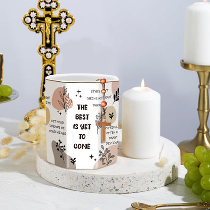 Pen Holder, Pencil Holder for Desk, Marble Desk Organizer Cute, Durable Ceramic Pencil Cup, Decorative Makeup Brush Holder Cup, Stationery Holder for Office, Home, Gray Marble