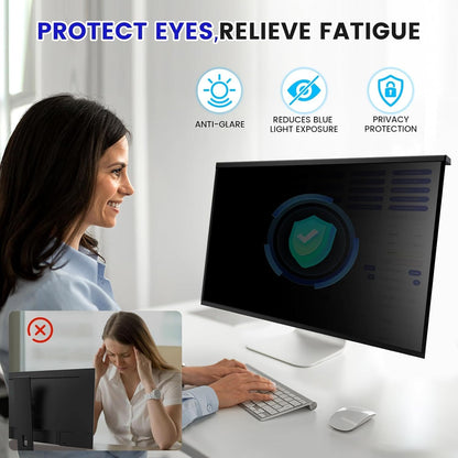Hanging 21.5 Inch Computer Privacy Screen Filter, Hanging Computer Screen Privacy Cover, Compatible with, 21.5 Inch 16:9 Widescreen Monitors, Protect Eyes from Glare and Blue Light