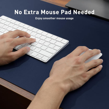 Aothia Non-Slip Waterproof PU Leather Desk Pad Protector for Mouse, Writing Desk, Office, Home, Laptop Blotter, 23.6" x 13.7", Black - Colors A
