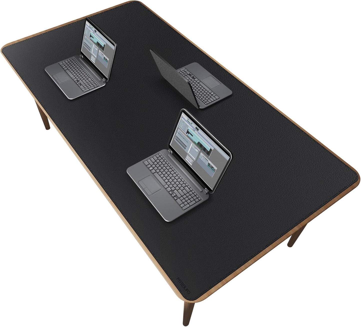 Mydours 40" x 20" Extra Large Desk Mat, PU Leather & Cork Desk Pad, Large XXL Desk Mouse Pad for Workstation, Office, Home, Computer Desk Mat with Keyboard & Mouse (Black)