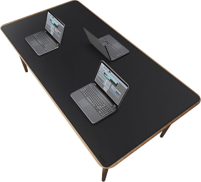 Mydours 40" x 20" Extra Large Desk Mat, PU Leather & Cork Desk Pad, Large XXL Desk Mouse Pad for Workstation, Office, Home, Computer Desk Mat with Keyboard & Mouse (Black)