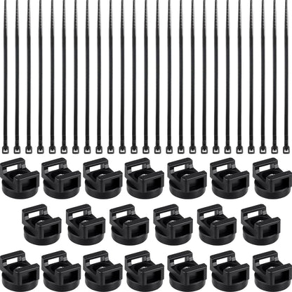 Yookeer 60 Pieces Magnetic Zip Tie Mount Multipurpose Cable Holder Magnets Magnetic Wire Management Bases with Heavy Duty Zip, Mount Nylon Cable Ties in Total (43 mm)