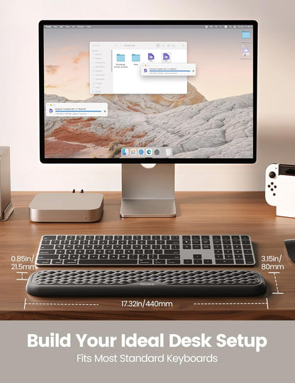 Vaydeer 60%-75% Keyboard Wrist Rest, Memory Foam Hand Rest Support Pad Padded for Office, Computer, Laptop, Mac Typing and Wrist Pain Relief and Repair(14.17inch,Black)