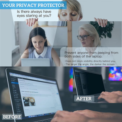 [2 Pack] 27 Inch Computer Privacy Screen , 16:9 Aspect Ratio Monitor Privacy Filter with Anti-Glare, Anti-Blue Light & Anti-Spy Protection, Removable Anti-Scratch Screen Protector for 27-Inch Widescreen Monitors