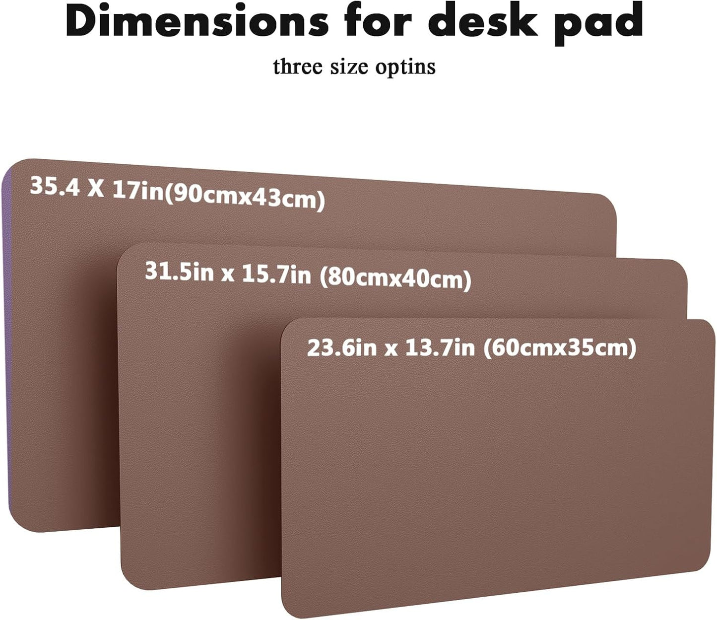 YSAGi Double-Sided Desk Pad, 31.5"x15.7"Leather Desk Mat, Eco Cork Desk Pad Protector,Large Mouse Pad,Waterproof Desk Blotter for Office/Home(Coffee)