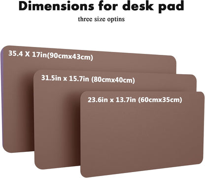 YSAGi Double-Sided Desk Pad, 31.5"x15.7"Leather Desk Mat, Eco Cork Desk Pad Protector,Large Mouse Pad,Waterproof Desk Blotter for Office/Home(Coffee)