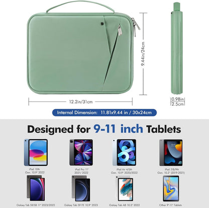MoKo 9-11 Inch Tablet Sleeve Carrying Case with Handle, Padded Protective Travel Bag for New 11-inch iPad Air 4 2026/Pro M5/ A16, iPad 10th/Air 5/4th 10.9, i-Pad 9/8th 10.2,Tab S9/S8 11, Black