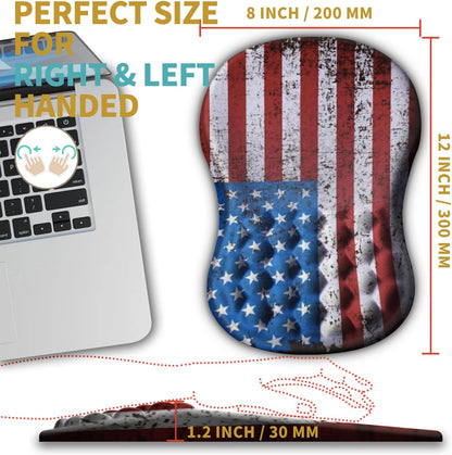 Hokafenle Ergonomic Mouse Pad Wrist Support with Massage Design, Wrist Rest Pain Relief Mousepad with Memory Foam&Non-Slip PU Base, Mouse Pads for Wireless Mouse & Desk (12x8 inch,Black)