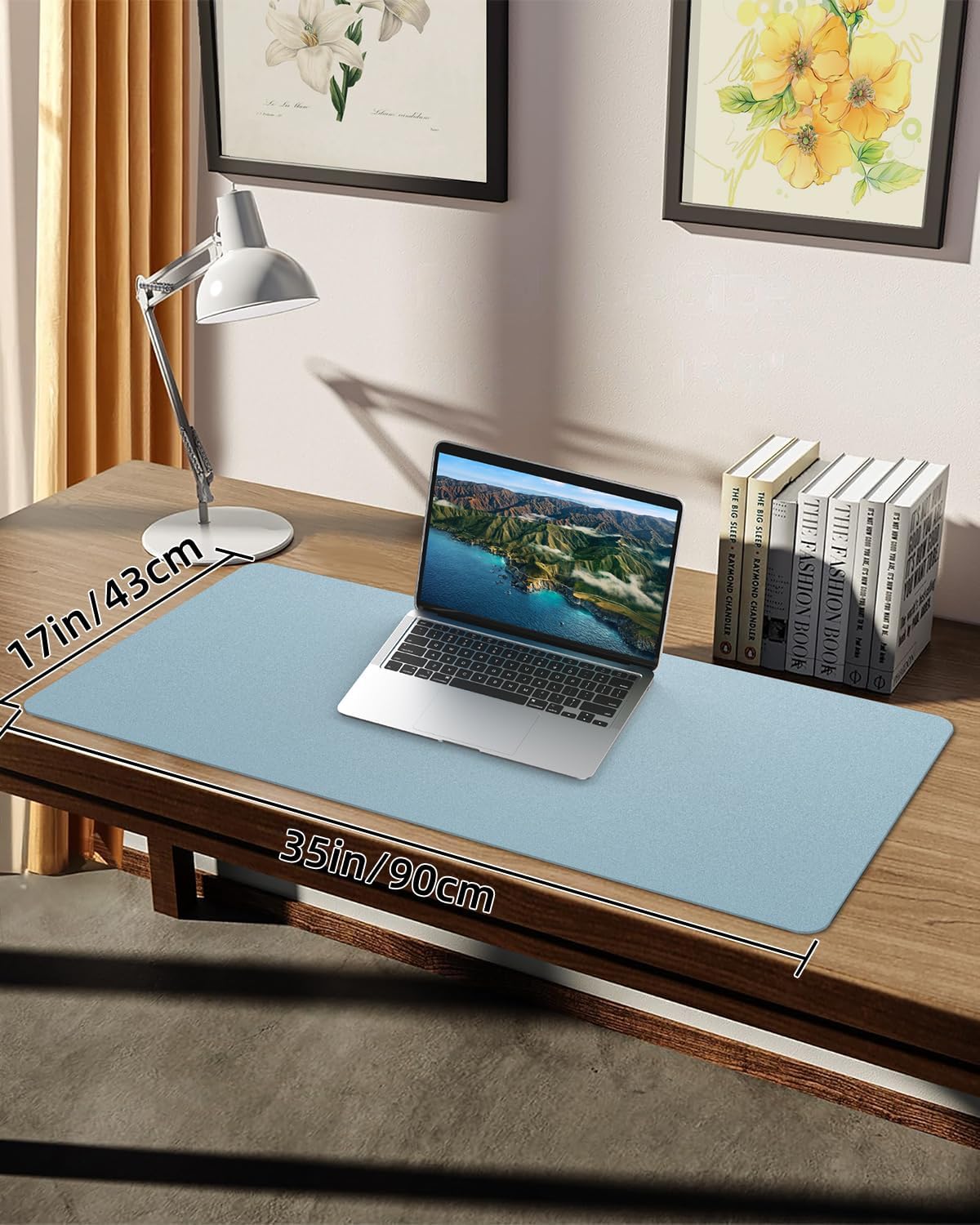 Leather Desk Pad Protector, Office Desk Mat, Large Mouse Pad, Non-Slip PU Leather Desk Blotter, Laptop Desk Pad Desk Accessories for Office and Home (Black, 40" x 17")