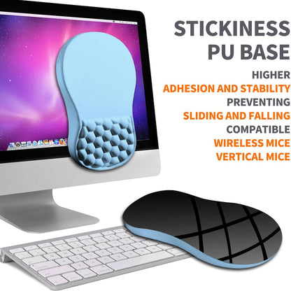 Ergonomic Joint Wrist Support Mouse Pad with Memory Foam Cushion Massage Bump, Carpal Tunnel Pain Relief Mousepad Slope Design for Wrist Rest, 11.8x7.9 in, Black