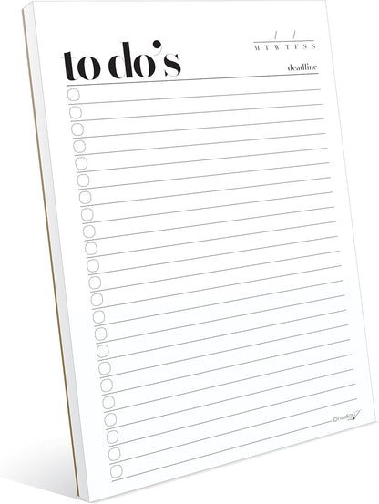 HADIGU To Do List Notepad A5 Size (8.3"x5.8") Premium Thick Paper With Cardboard Back Support, Undated Daily Planner Notepad, Daily To Do List Notebook, Ruled Pages, Checkboxes, Deadline Column.
