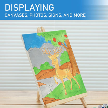 Falling in Art 16 Inch Wood Easel Stand, Tabletop Display Stand A-Frame Artist Easel for Painting Canvas, Portable Photo, Picture and Sign Holder (4 Pack)