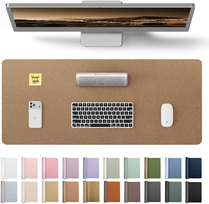 YSAGi Large Extended PU Leather Desk Pad Protector – Non-Slip Waterproof Desk Mat for Office & Home, Easy Clean Mouse Pad & Laptop Writing Blotter 35.4"x17" Black - Colors B