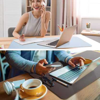YSAGi Non-Slip Leather Desk Pad, Waterproof Laptop Computer Desk Keyboard Mat, Table Protector Blotter Mat, Large Mouse Pad for Office/Work/Home/Decor(Black, 31.5" x 15.7")