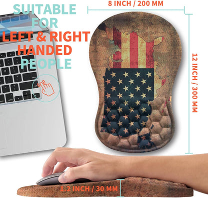 Ergonomic Mouse Pad Wrist Support with Memory Foam Massage Bulge, Carpal Tunnel Pain Relief Mousepad Wrist Rest for Mouse(12x8 inch, Silver Gray Light Purple)