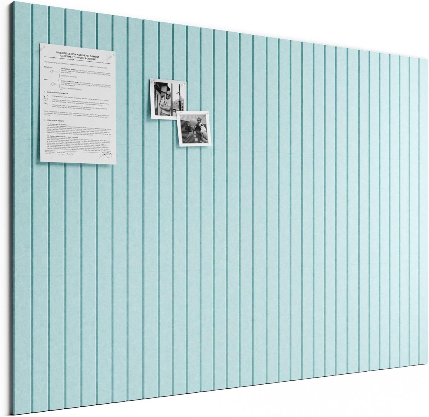 Bumusty Large Cork Board Alternative-48 x 36" Felt Bulletin Board Tiles, with 30 Pushpins, 70 Adhesive Tabs, Fine-Stripe 12-Pack, Cork Boards for Office Push Pin Board Felt Board-Oatmeal
