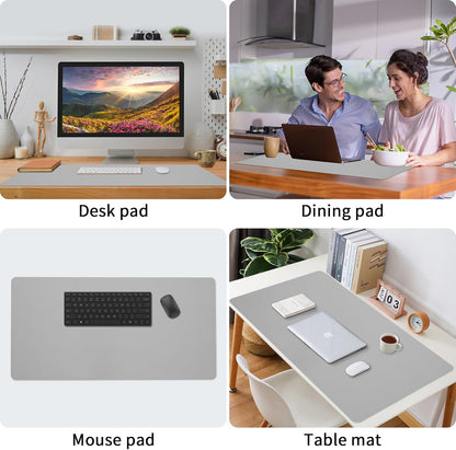 Bloss Leather Desk Pad and Keyboard Wrist Rest, Large Mouse Pad + Keyboard Pad+Mouse Wrist Support, Non-Slip Desk Mat Protector for Office, Home(31.5×15.7 Inches,Beige) - Colors B