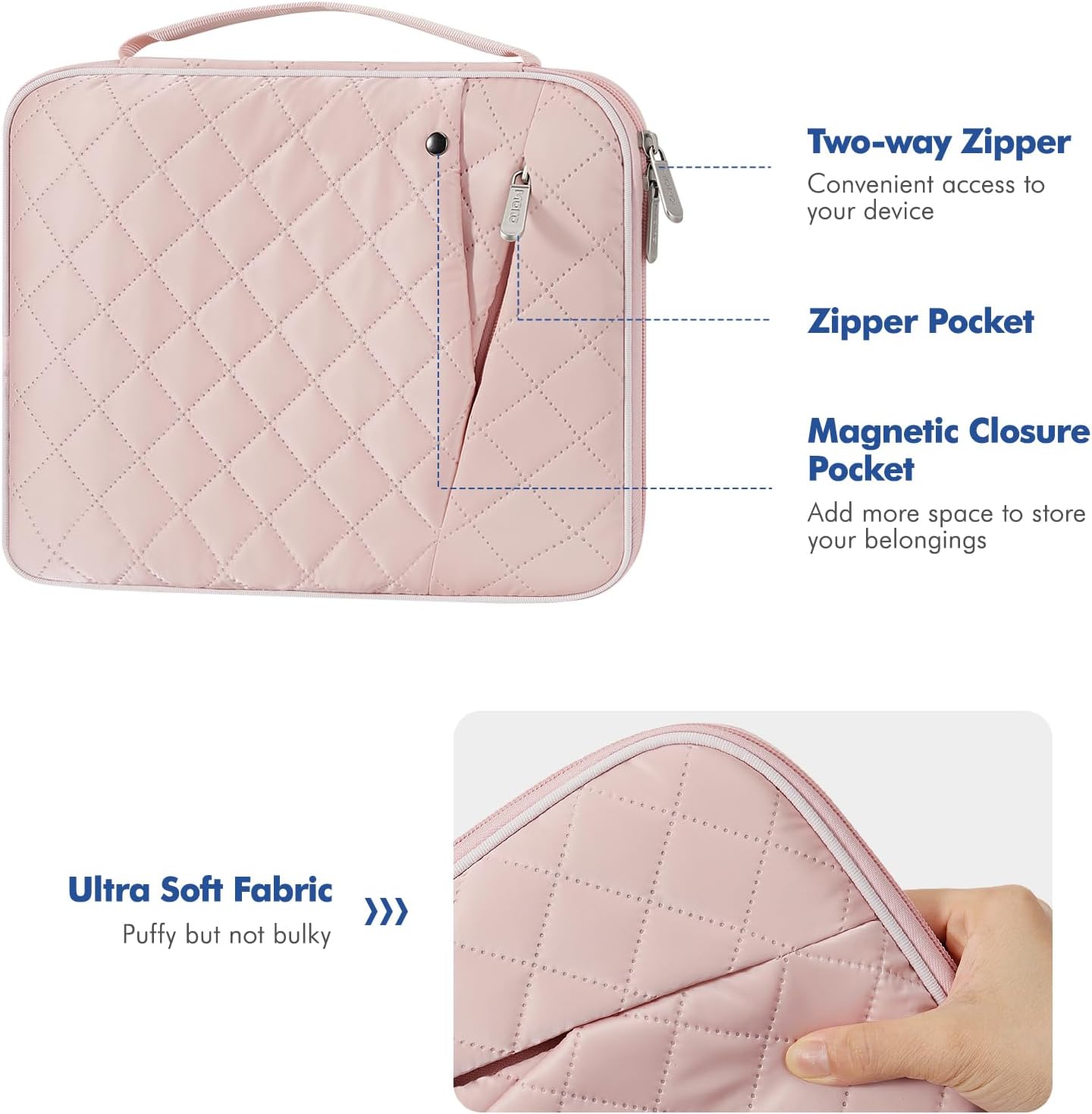 MoKo 9-11 Inch Tablet Sleeve Carrying Case with Handle, Padded Protective Travel Bag for New 11-inch iPad Air 4 2026/Pro M5/ A16, iPad 10th/Air 5/4th 10.9, i-Pad 9/8th 10.2,Tab S9/S8 11, Black
