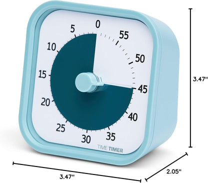 Time Timer MOD 60-Minute Visual Timer, Home Edition, Silent Operation, Study Tool for Homeschool and Office Use (Lake Day Blue)