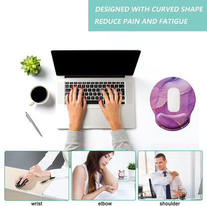 Mouse Pad with Wrist Support, Ergonomic Mouse Pad with Memory Foam Wrist Rest Cushion, Non-Slip Rubber Base Gaming Mice Pad for Home Office Computer Laptop, Flowers Grass
